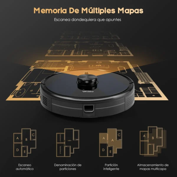 Aspiradora Barredora Robot Inteligente Vacuum Autocarga 2en1 Negro