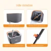 BOMIDI Trapeadores Giratorios Microfibra Mop Cubeta Doble Capa Con Drenaje Y Cepillo De Limpieza