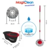 Trapeador Mop Cubo Con Doble Mecanismo Magiclean Spin Magic Gris Oscuro