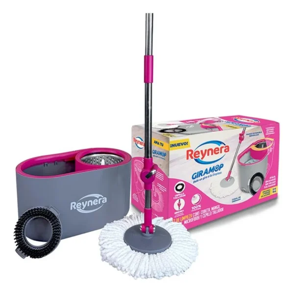 Reynera Giramop Sistema Limpieza Trapeador Mango Giratorio Magenta