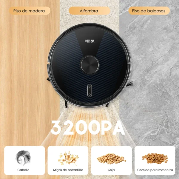 Aspiradora Barredora Robot Inteligente Vacuum Autocarga 2en1 Negro