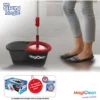 Trapeador Mop Cubo Con Doble Mecanismo Magiclean Spin Magic Gris Oscuro