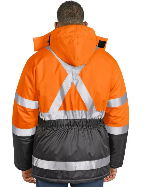 Chamarra Larga Polar de Alta Visibilidad Naranja