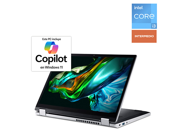 Laptop 2 en 1 Acer Aspire 3 Spin Intel Core i3 8GB RAM 512GB SSD 14 pulgadas